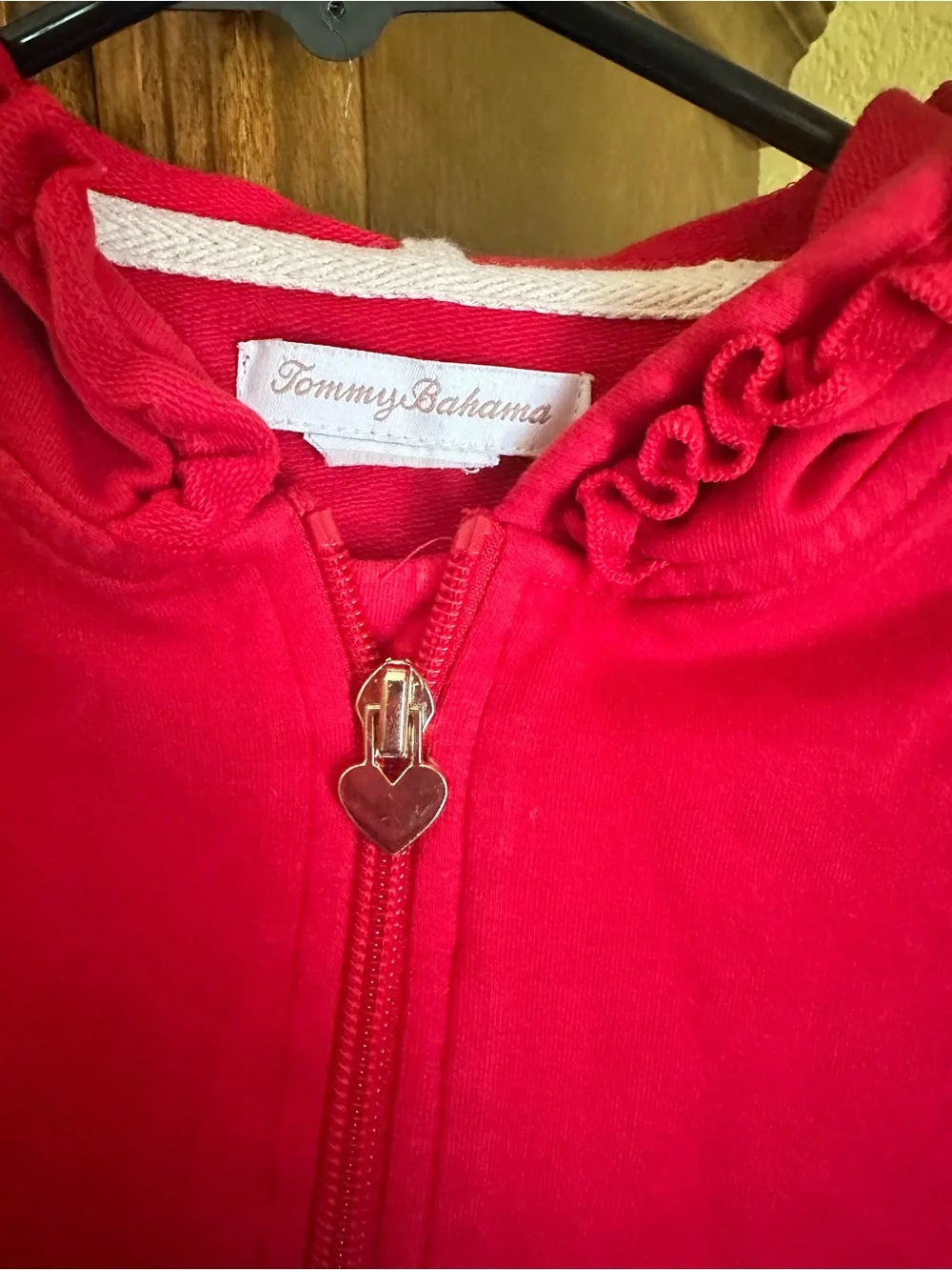 Tommy Bahama Little Girls Bright Pink Ruffle Hooded Zip Jacket